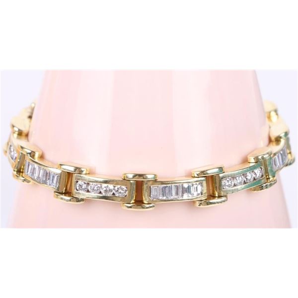 7CTW DIAMOND & 18K YELLOW GOLD LINK BRACELET
