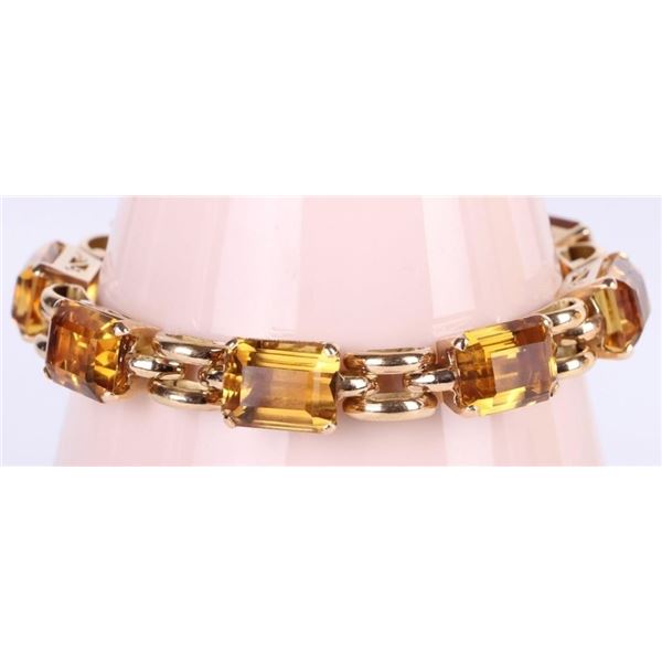 24.5CTW CITRINE LADIES 18K YELLOW GOLD BRACELET