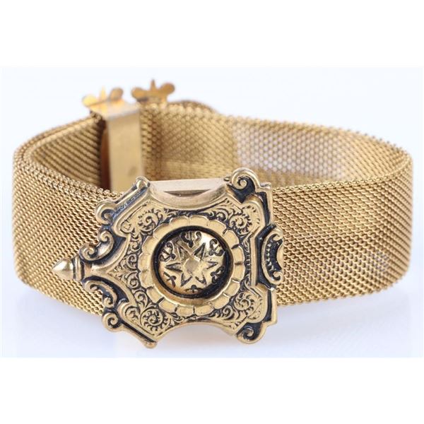 ANTIQUE GOLD-FILLED VICTORIAN SLIDE BRACELET