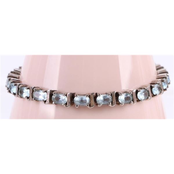 5.75CTW BLUE TOPAZ STERLING SILVER LADIES BRACELET