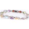 Image 4 : STERLING SILVER ASSORTED GEM LADIES BRACELET