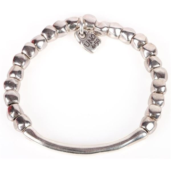 UNO DE 50 STERLING SILVER DESIGNER BEADED BRACELET