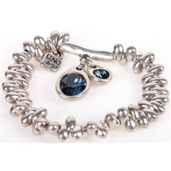 UNO DE 50 STERLING SILVER DESIGNER BEADED BRACELET