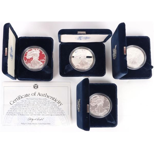 2000-2003 FINE SILVER PROOF AMERICAN EAGLE SETS