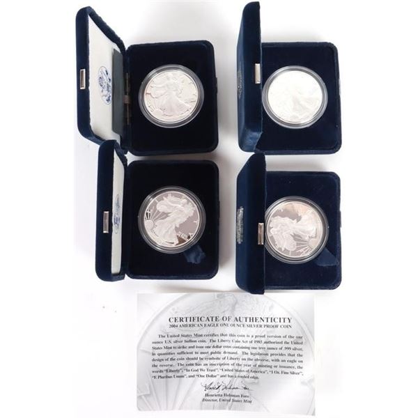2004-2007 FINE SILVER PROOF AMERICAN EAGLE SETS