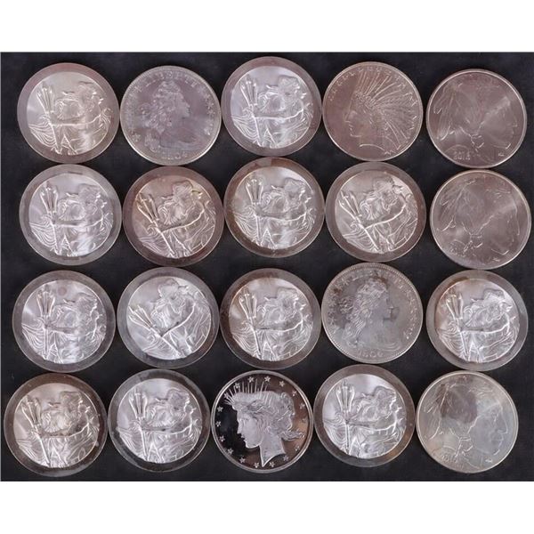 FINE SILVER 1OZT POSEIDON BULLION ROUND ROLL OF 20