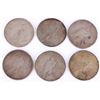Image 2 : ASSORTED 90% SILVER LIBERTY PEACE DOLLARS - (6)