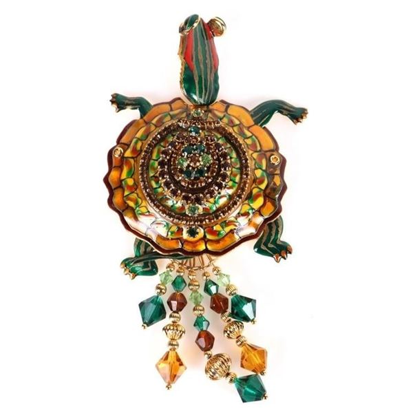 1980'S LUNCH AT THE RITZ ENAMEL TURTLE BROOCH