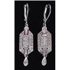 Image 1 : ART DECO 1.56CTW DIAMOND 14K GOLD DANGLE EARRINGS