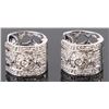 Image 1 : 14K WHITE GOLD FILIGREE DIAMOND HUGGIE EARRINGS