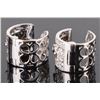 Image 4 : 14K WHITE GOLD FILIGREE DIAMOND HUGGIE EARRINGS