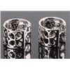 Image 5 : 14K WHITE GOLD FILIGREE DIAMOND HUGGIE EARRINGS