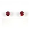 Image 1 : 1.5CTW GARNET 14K YELLOW GOLD STUD EARRINGS