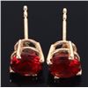 Image 2 : 1.5CTW GARNET 14K YELLOW GOLD STUD EARRINGS