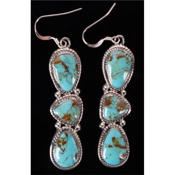 CHACO CANYON KINGMAN TURQUOISE DROP EARRINGS