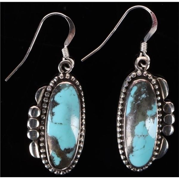 CHACO CANYON OVAL KINGMAN TURQUOISE EARRINGS