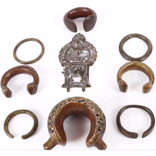 BRASS INDIAN PRABHAVALI & BRONZE AFRICAN BRACELETS