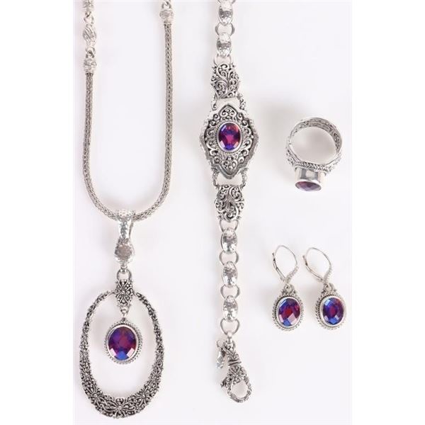 VOLCANIC QUARTZ STERLING SILVER SARDA JEWELRY