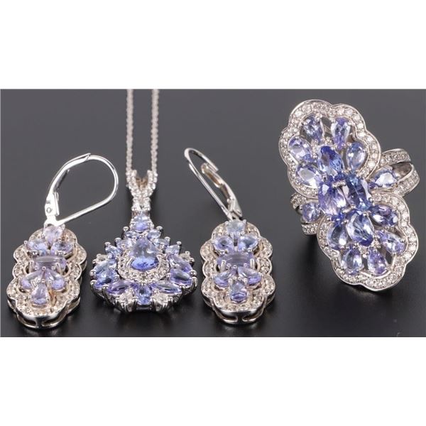 STERLING SILVER PURPLE TOURMALINE LADIES JEWELRY