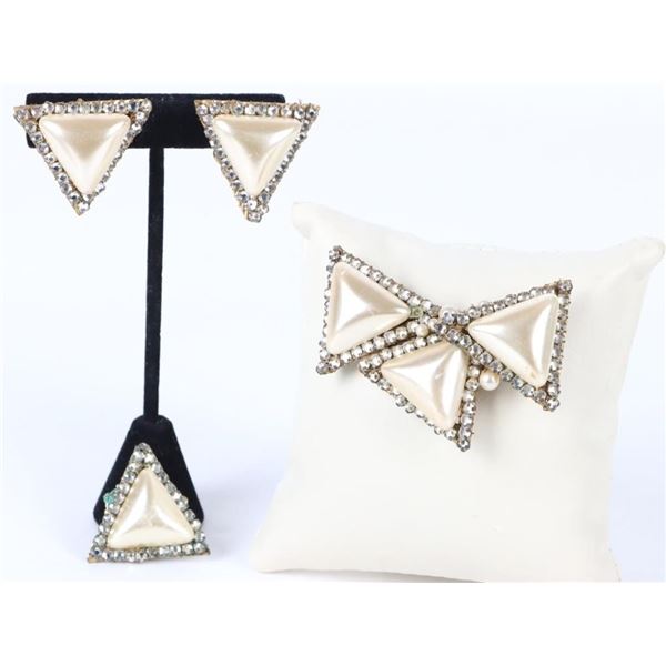 MIRIAM HASKELL PEARL & RHINESTONE JEWELRY (3)