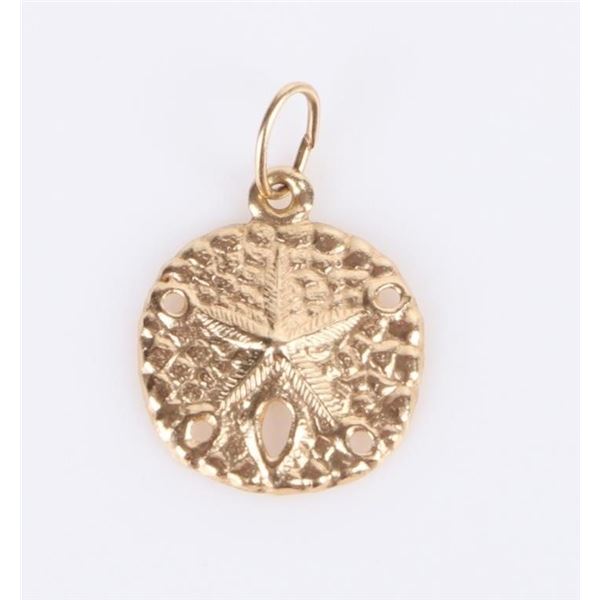 14K YELLOW GOLD SAND DOLLAR LADIES PENDANT