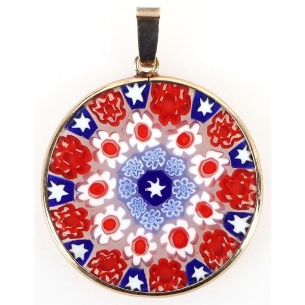 14K YELLOW GOLD MURANO GLASS LADIES PENDANT