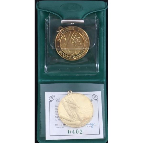 18K YELLOW GOLD 1/2OZT APOLLO 15 MEDALLION SET COA