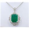 Image 1 : 17.31CT EMERALD & 2.14CTW DIAMOND PLATINUM PENDANT