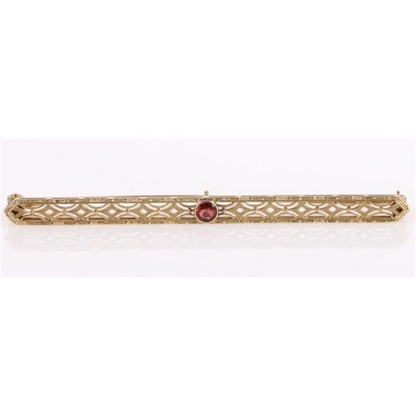 ANTIQUE FILIGREE 14K YELLOW GOLD LADIES PIN