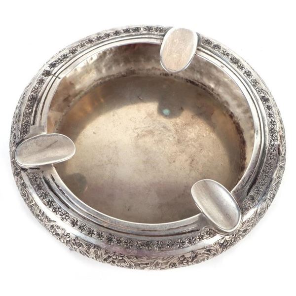 ANTIQUE PERSIAN .800 SILVER ORNATE ASH TRAY