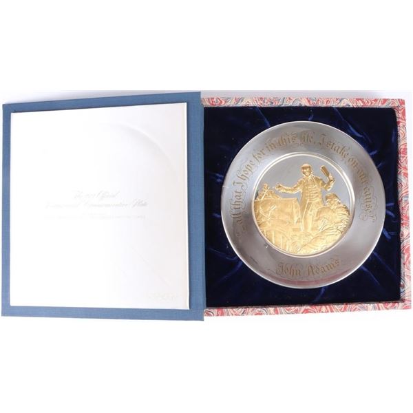 THE FRANKLIN MINT 1974 FINE SILVER 24K GOLD PLATE