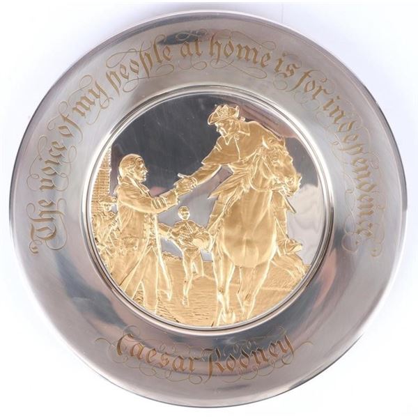 THE FRANKLIN MINT 1975 FINE SILVER 24K GOLD PLATE