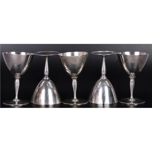 TIFFANY & CO. STERLING SILVER GOBLET SET OF 5