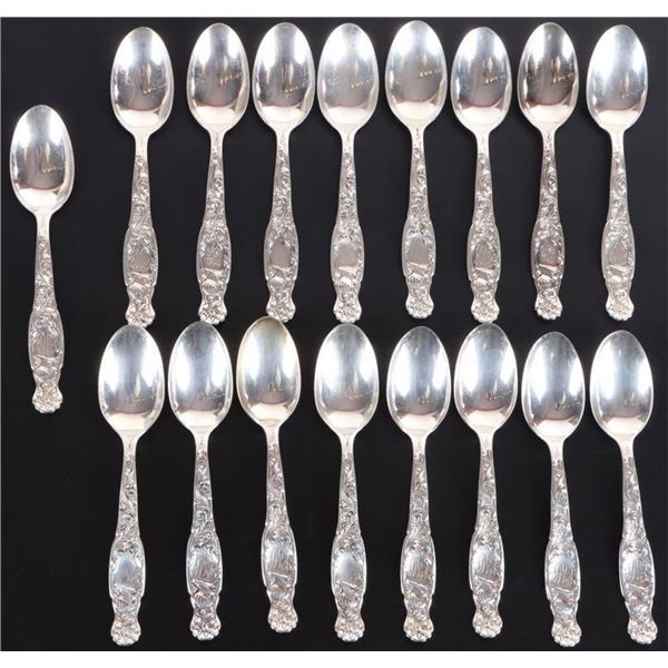 ANTIQUE WHITING HERALDIC STERLING SILVER SPOONS