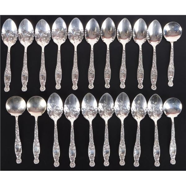 ANTIQUE WHITING HERALDIC STERLING SILVER SPOONS