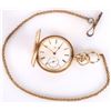 Image 1 : 14K GOLD ELGIN VINTAGE POCKET WATCH W/ FOB & KEY