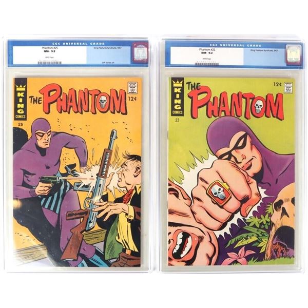 THE PHANTOM #22 & 25 KING COMICS 1967 CGC 9.2