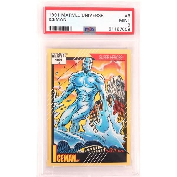 1991 MARVEL UNIVERSE ICEMAN #8 MINT 9 CARD