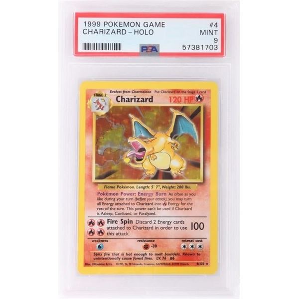 1999 POKEMON GAME CHARIZARD-HOLO #4 PSA 9 MINT