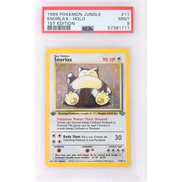 1999 POKEMON JUNGLE SNORLAX-HOLO 1ST ED PSA 9 MINT