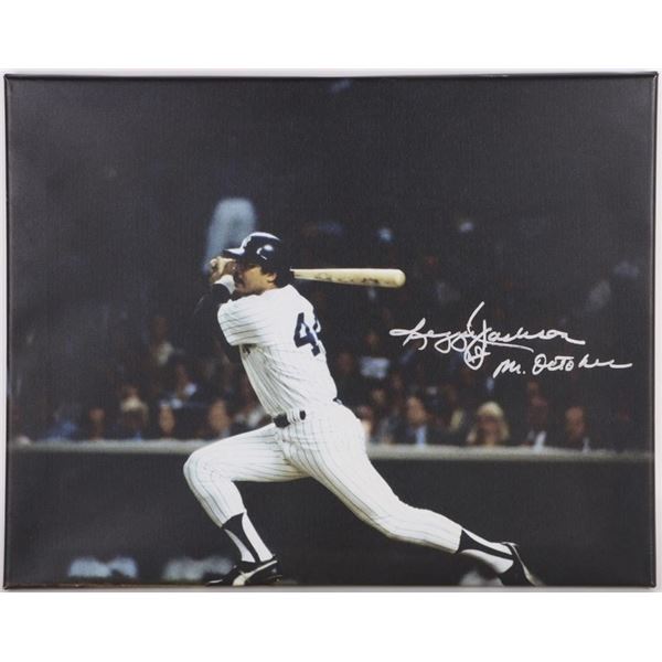 SIGNED REGGIE JACKSON SWING STILLSHOT CANVAS