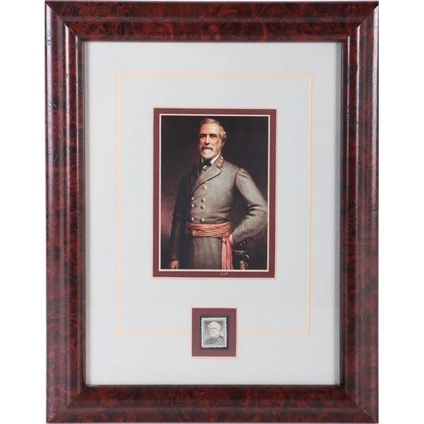 SCOTT STAMP #1049 ROBERT E. LEE 30¢ & PRINT FRAMED