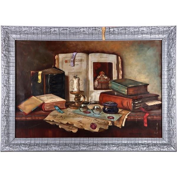 ORIGINAL J CZENE APATFALVI STILL LIFE OIL PAINTING