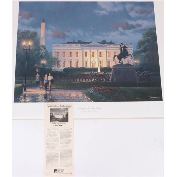 J M BARBER EVENING AT THE WHITE HOUSE SIGNED PRINT