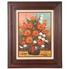 Image 1 : JULIAN OIL ON CANVAS DEPICTING FLOWER VASE FRAMED