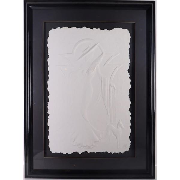 ROBERTA PECK SIGNED ERTE STYLE PAPER ART