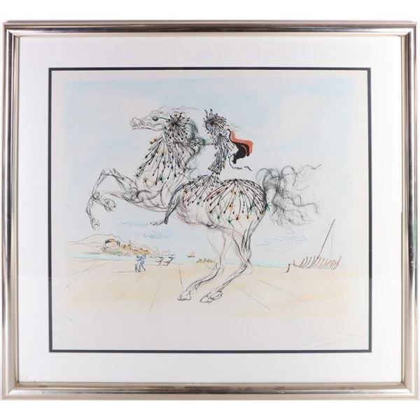 SALVADOR DALI SIGNED "HORSE W/ RIDER" LTD. PRINT