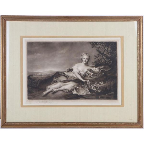 S. EDWARDS AFTER NATTIER SIGNED & FRAMED ENGRAVING