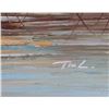 Image 3 : TIM L. OIL ON CANVAS HARBOR LANDSCAPE FRAMED