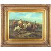 Image 1 : MIDDLE EASTERN HORSEMEN OIL ON BOARD FRAMED